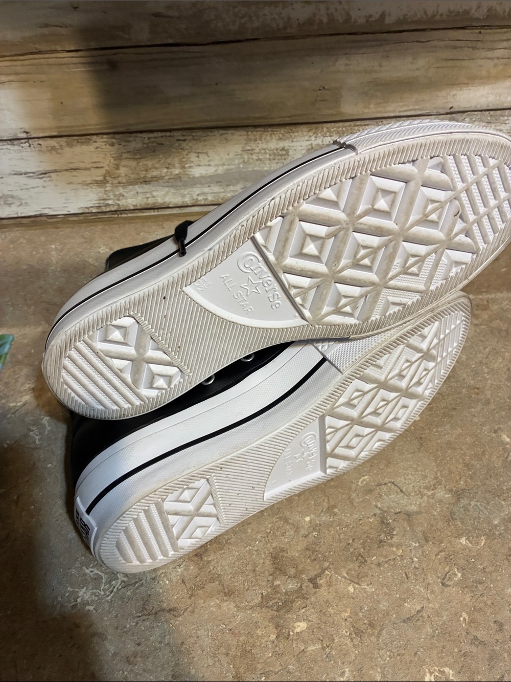 Converse Size 7.5 Black & White High-Top Platform Sneakers - Picture 10 of 11